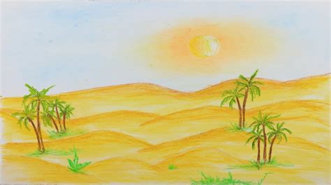 how to draw a desert|sahara desert easy drawing.